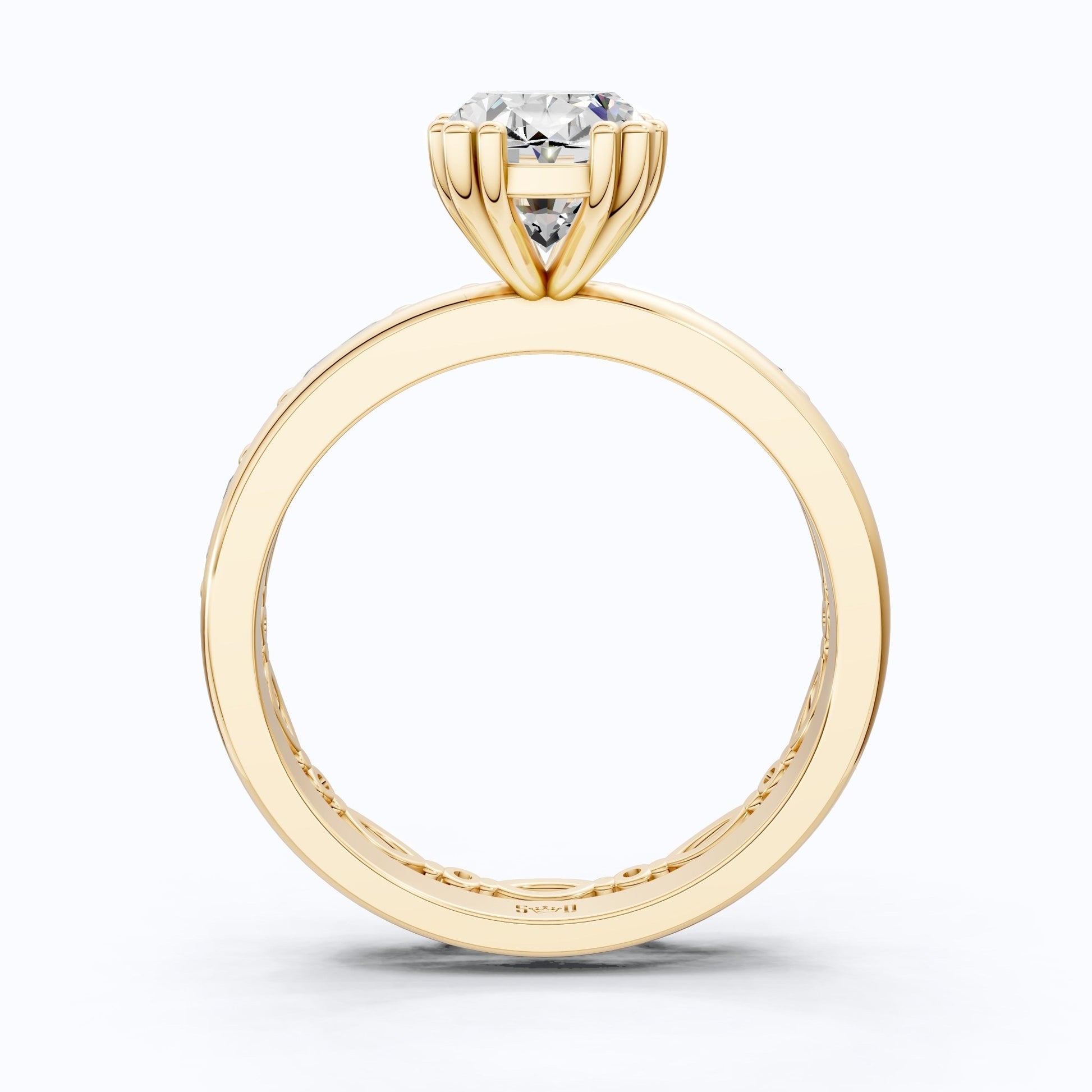 Oval Cut Solitaire Ring with Matching Marquise Full Eternity Band in 14k Solid Gold, 2.25 CT Oval Cut lab Created Diamond, Bridal Ring Set Gift For Wife - Shoora Designs