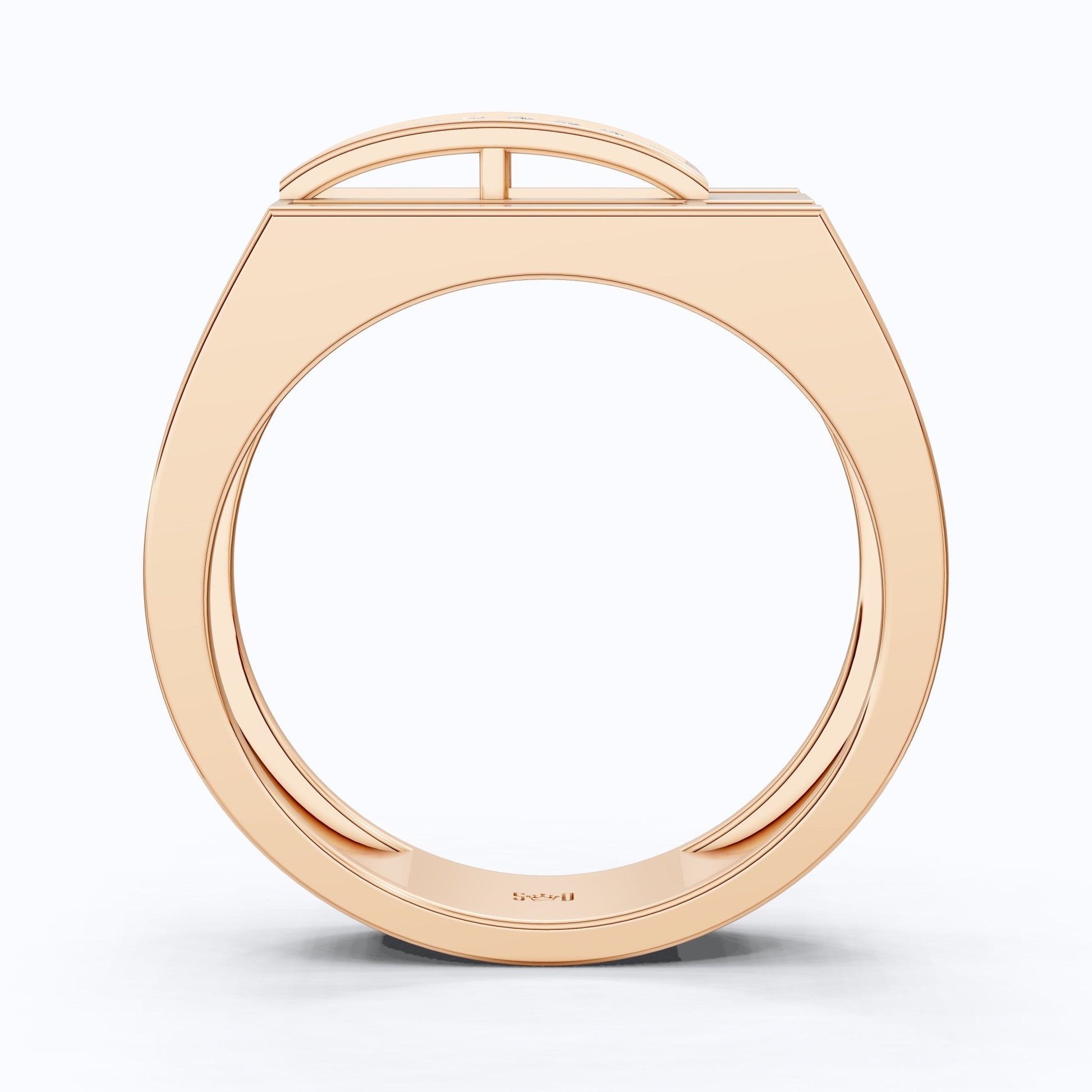 Pavé Panel Split Shank Wedding Men’s Ring in Lab Grown Diamond – 14k Solid Gold, Engagement Ring For Brother, Anniversary Gift for Him - Shoora Designs