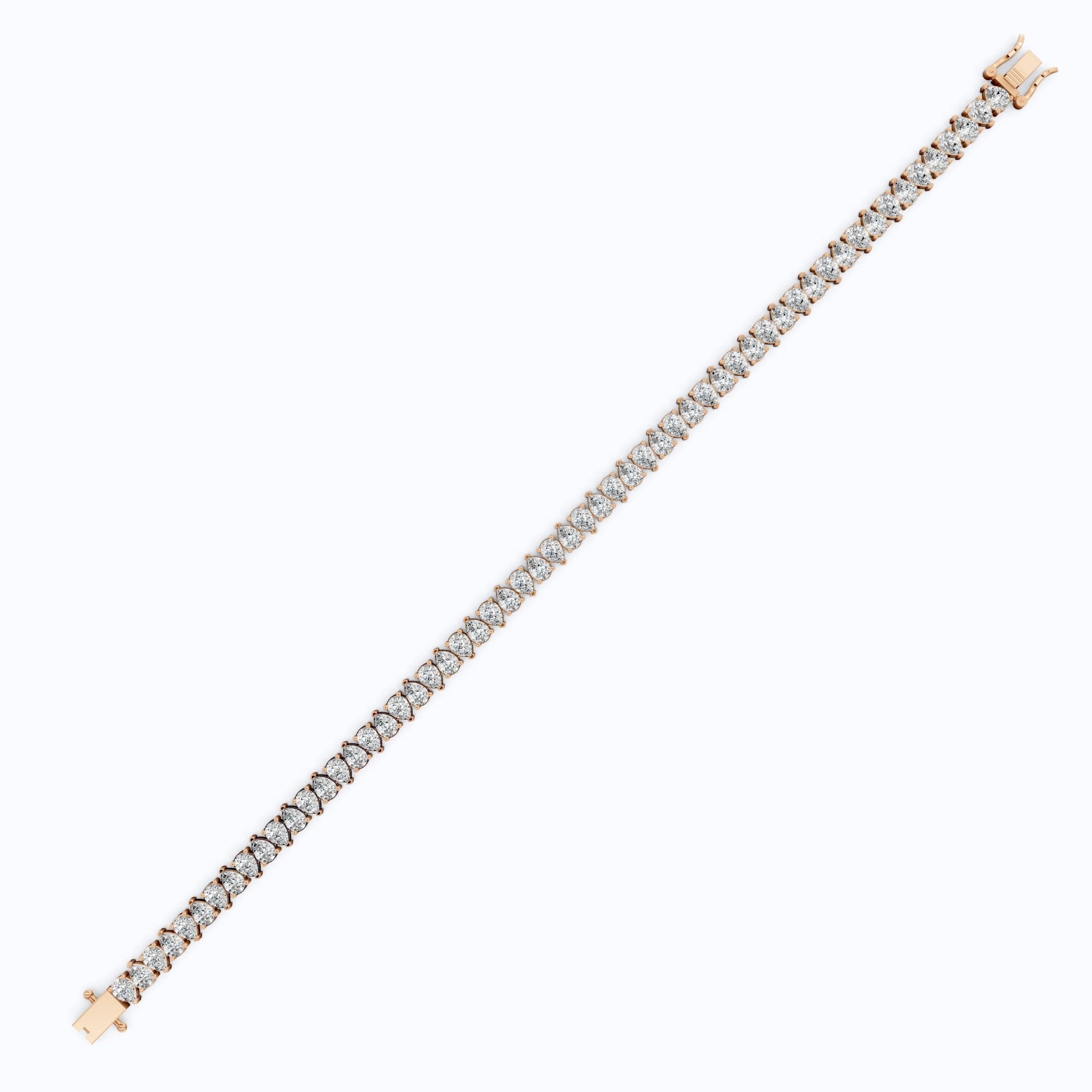 Pear Cut U - Prong Single Row Tennis Bracelet in 14k Solid Gold, 12.18 TCW Pear Cut Lab Grown Diamonds, Anniversary Gift for Women, Handmade Jewelry - Shoora Designs