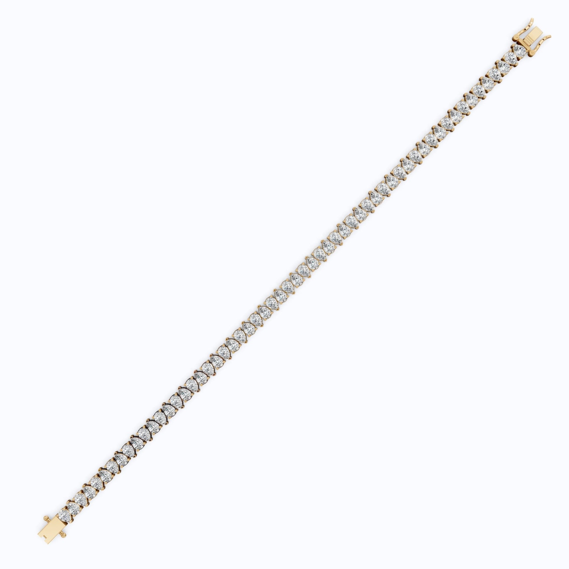 Pear Cut U - Prong Single Row Tennis Bracelet in 14k Solid Gold, 12.18 TCW Pear Cut Lab Grown Diamonds, Anniversary Gift for Women, Handmade Jewelry - Shoora Designs