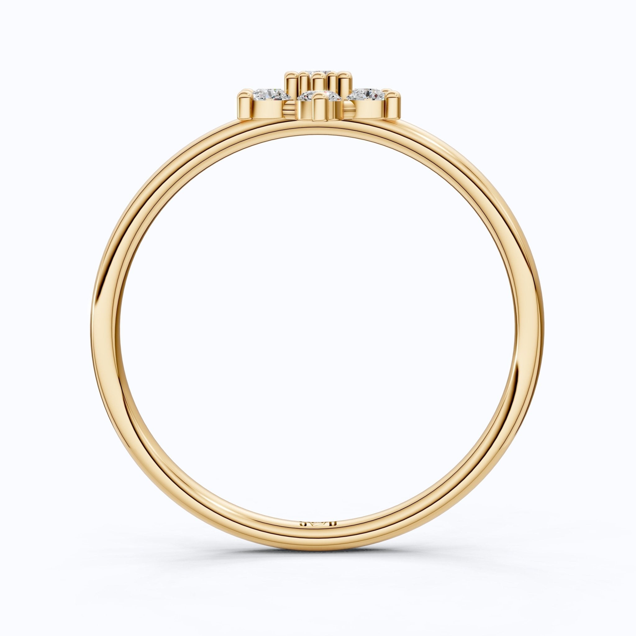 Petite Floral Cluster Engagement Ring in 14K Solid Gold, 0.19 TCW Round Cut Lab Created Diamonds, Bridal jewelry, Promise Ring - Shoora Designs