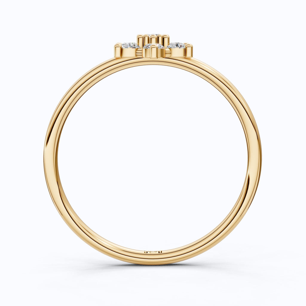 Petite Floral Cluster Engagement Ring in 14K Solid Gold, 0.19 TCW Round Cut Lab Created Diamonds, Bridal jewelry, Promise Ring - Shoora Designs