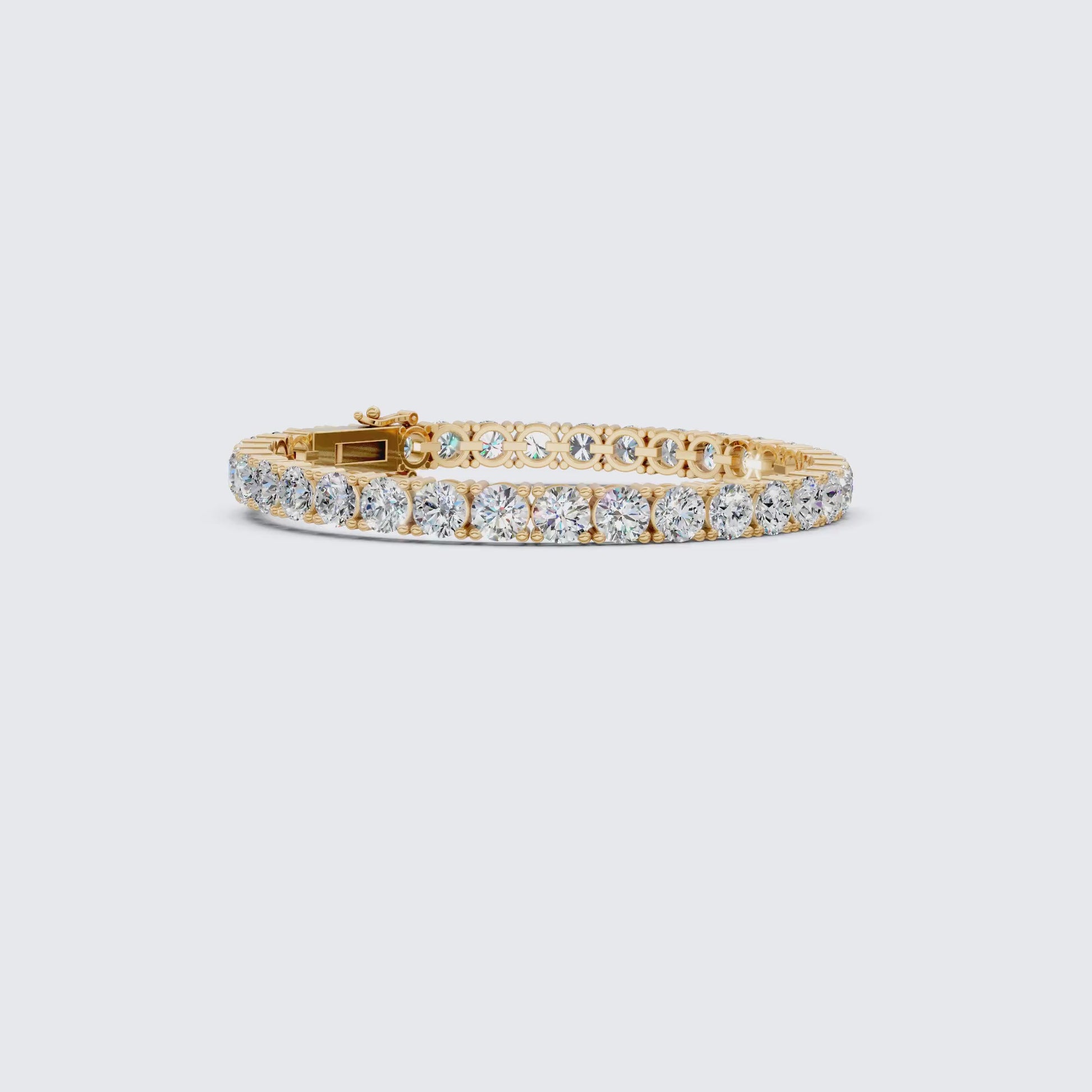 5.20 MM Round Cut Lab Grown Diamonds Tennis Wedding Bracelet in 14k Solid Gold, Anniversary Jewelry, Handmade Everyday Gift For Women