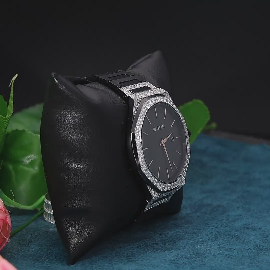 Titan Customised Watch, Stainless Steel Strap Bracelet for Men