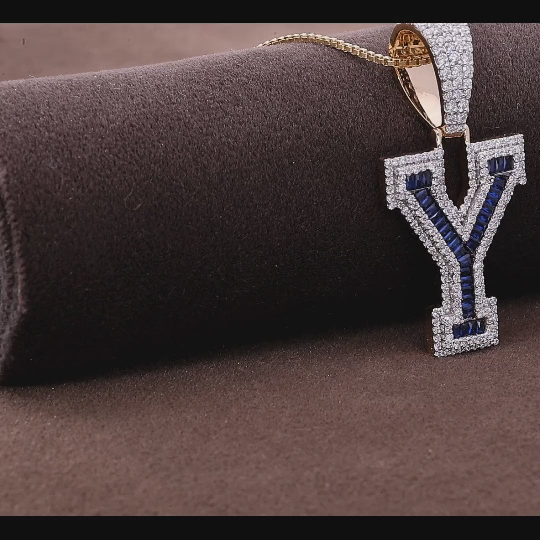 Three Layers Out Initial Pendant, Men's Hip Hop Alphabet Jewelry, Reaper Charms Pendant