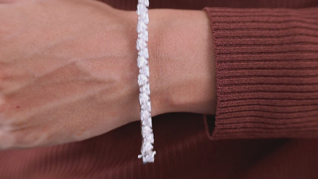 Classic Heart Shape Tennis Bracelet - 9k/14k Solid Gold, Heart Shaped Bracelet For Wife, Handmade Luxury Gift