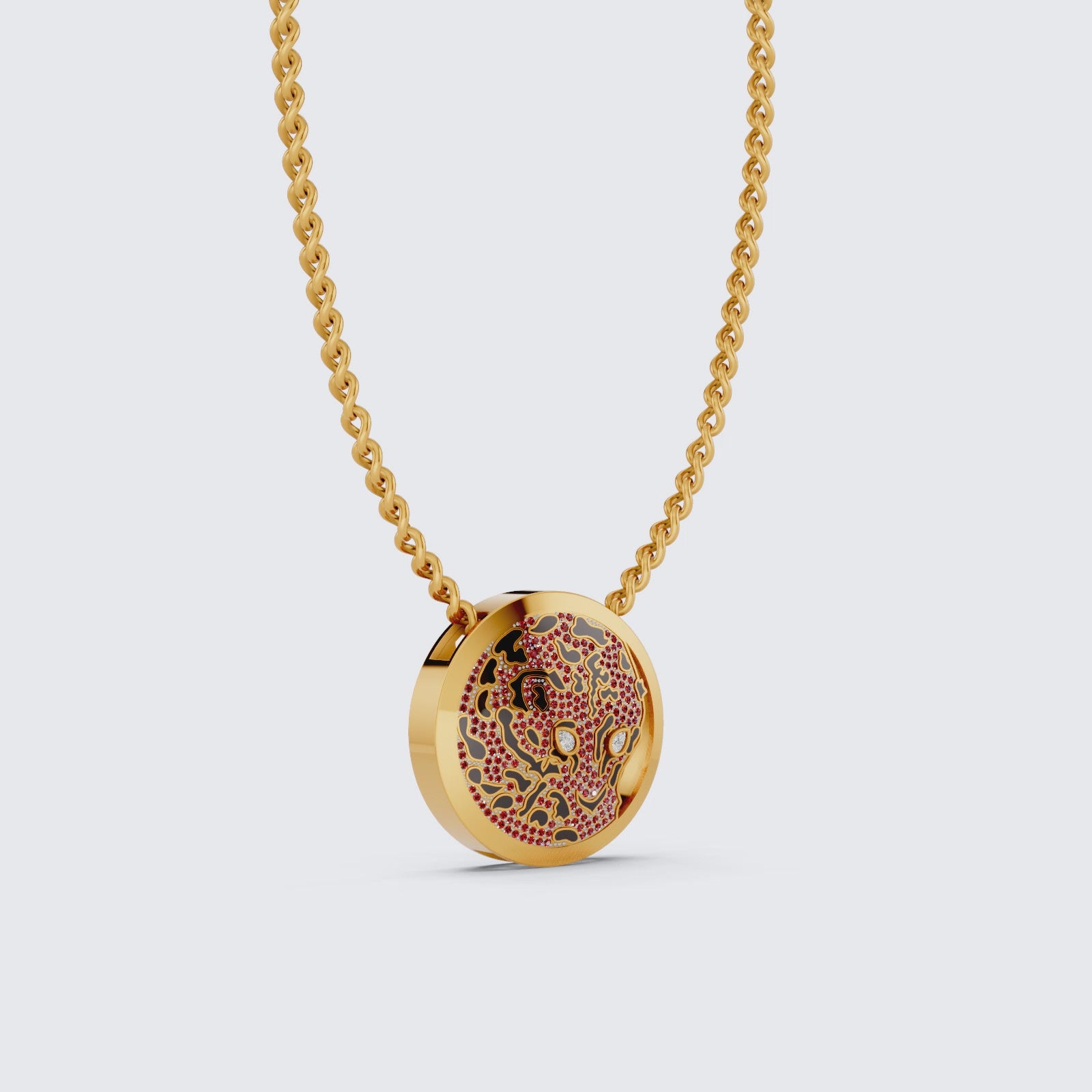Ruby Eye Animal Face Hip-Hop Pendant, Hip-Hop Jewelry For Him