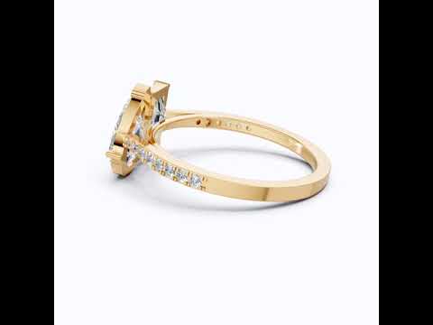 2.30 TCW Radiant/Pear Cut Open Toi et Moi Pave Engagement Ring in Lab Grown Diamond - 14K Solid Gold, Handmade Bridal Jewelry, Everyday Ring