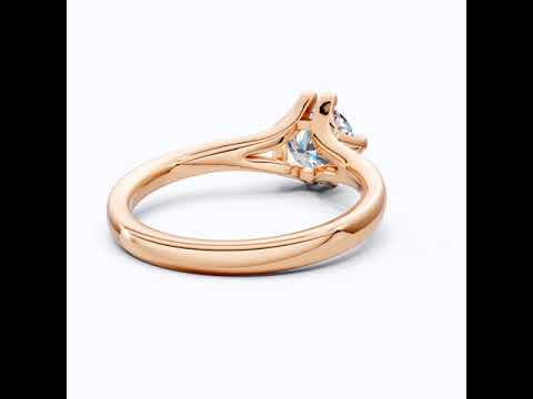 14K Rose Gold Solitaire Lab Diamond Engagement Ring– Wedding Gift for Her, Handmade Fine Jewelry