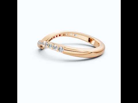 Curved Half Eternity Wedding Band For Women