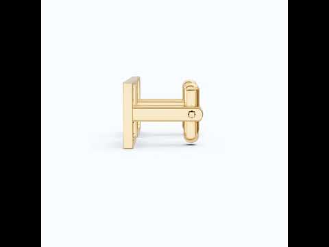 Lab Diamond Rectangular Cufflinks – 14K Rose Gold, Handmade Fine Jewelry, Wedding Gift for Groom