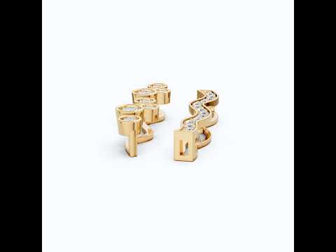 Layered Bezel and Channel Watch Charm in 14k Solid Gold, Two-Piece Wavy Watch Charm, Accessory Gift for Her