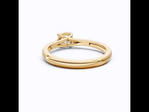 Classic Four Prong Solitaire Engagement Ring in 14K Solid Gold, 0.40 CT Round Cut Lab Created Diamond, Bridal Jewelry, Anniversary Gift For Her