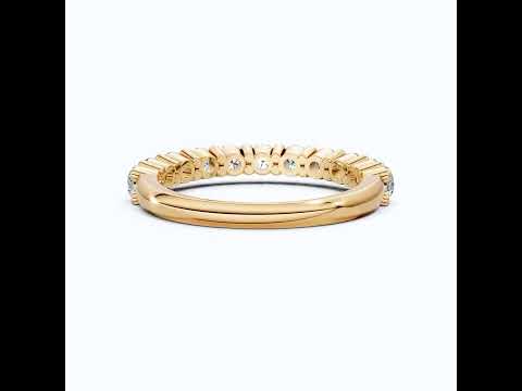 Dainty Prong Set Diamond Wedding Band in 14K Solid Gold, 1.10 TCW Round Cut Lab Grown Diamonds, Bridal Gift, Promise Jewelry