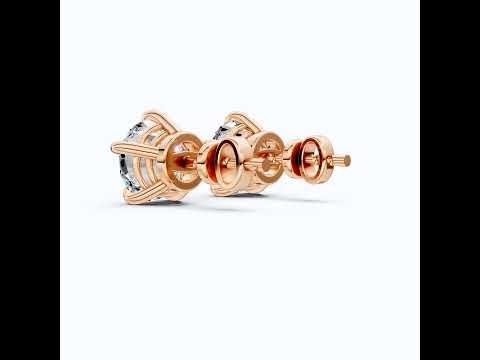 14K Rose Gold Trending Wedding Earrings, 2.00 TCW Round Cut Lab Grown Diamonds, Anniversary Gift for Wife, Handmade Luxury Jewelry