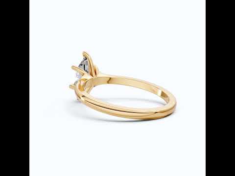 Unique Six Prong Solitaire Engagement Ring in 14k Solid Gold, 1.00 CT Dutch Marquise Cut Lab Created Diamond, Promise Ring, Gift for Women