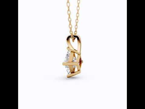 Elegant Princess Solitaire Wedding Pendant in 14k Solid Gold, 2.00 CT Princess Cut Lab Diamond, Bridal Gift, Everyday Pendant