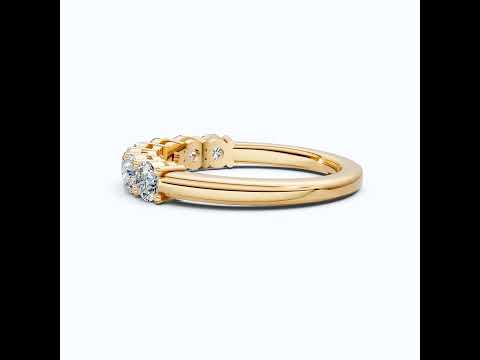 Modern Half Eternity Wedding Band in 14K Solid Gold, 1.11 TCW Round Cut Lab Created Diamonds, Wedding Bridal jewelry, Unique Gift For Her