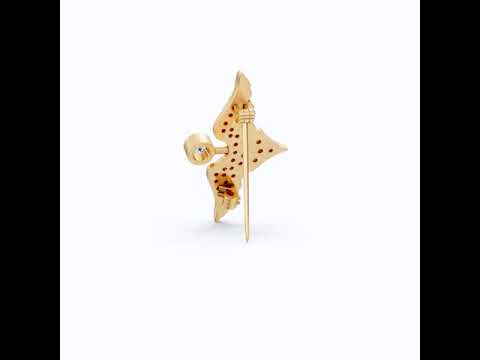Heavenly Angel Wing Pavé Brooch Accessories in Lab Grown Diamond-14k Solid Gold, Gift for Her, Spiritual Pin