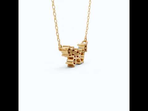 Graduated Round Cluster Statement Pendant in 14k Solid Gold, 2.19 TCW Round Cut Lab Diamonds, Bridal Necklace, Unique Pendant