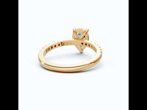 Dainty Pear Solitaire Pavé Engagement Ring in 14K Solid Gold, 1.50 CT Pear Cut Lab Grown Diamond, Proposal Jewelry, Anniversary Gift For Her