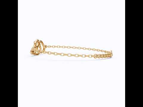 Triple Interlocking Pavé Circles Chain Bracelet in Lab Grown Diamond – 14k Yellow Gold, Wedding Gift for Wife, Everyday Bracelet