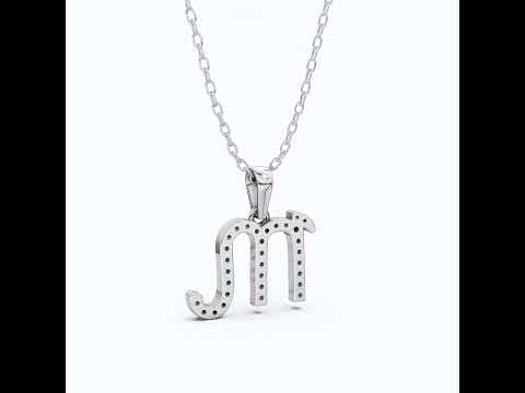 Scorpio Zodiac Pavé Symbol Pendant in Lab Diamond – 14k Solid Gold, Best Birthday Gift for Her/Him