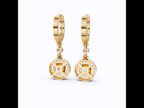 Elegant Halo Drop Hoop Earrings in 14K Solid Gold, 0.92 CT Round Cut Lab Created Diamond, Bridal Jewelry, Gift for Her