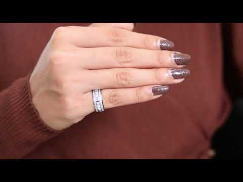 Contemporary Triple Row Eternity Wedding Band in 14K Solid Gold, 1.89 TCW Round Cut Lab Grown Diamonds, Promise Ring, Bridal Jewelry, Everyday Ring