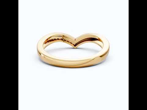Chevron V-Shape Pave Wedding Band in Lab Grown Diamond – Solid 9k/14k Gold, Stackable Ring For Women, Antique Gift