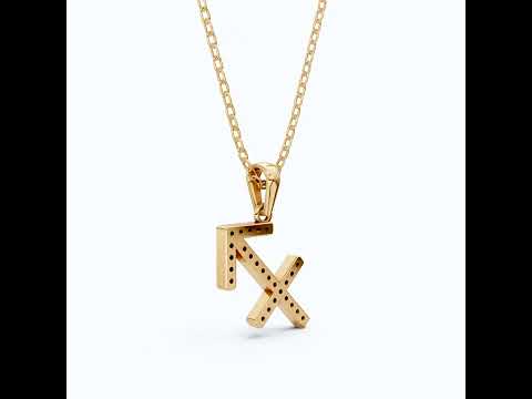 Minimalist Sagittarius Zodiac Arrow Pavé Charm Pendant in Lab Diamond – 14k Solid Gold, Everyday Jewelry, Birthday Gift for Her/Him