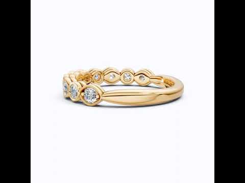 Vintage Marquise Eternity Wedding Band in 14K Solid Gold, 0.65 TCW Round Cut Lab Grown Diamonds, Propose Ring, Gift For Her