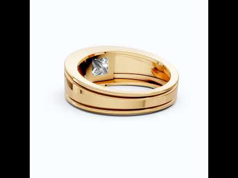 Princess Cut Lab Created Diamond Men's Engagement Ring, Wedding Gift For Him
