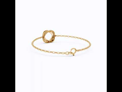 Twisted Infinity Knot Bracelet in 14k Solid Gold, 0.31 TCW Round Cut Lab Diamonds, Anniversary Jewelry
