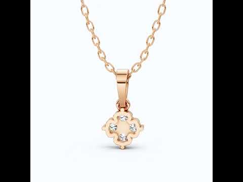 Vintage-Inspired Cluster Pendant in 14k Solid Gold, 0.24 TCW Round Cut Lab Grown Diamond, Bridal Jewelry, Everyday Pendant