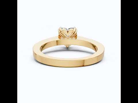 1.25 CT Heart Cut Solitaire Pave Engagement Ring in Lab Diamond – 14K Solid Gold, Anniversary Gift for Her, Handmade Jewelry