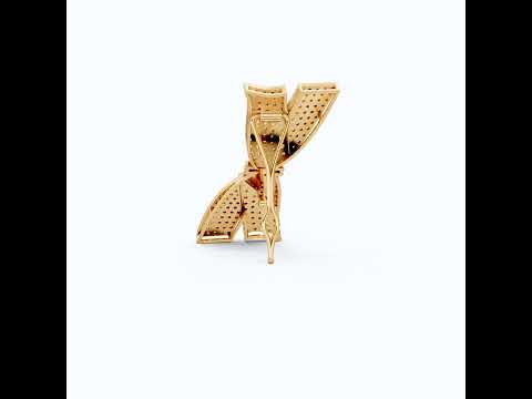 Modern Diamond Bow Hair Pin in 14K Rose Gold with 3.86 TCW Lab Diamonds, Stylish Bridal Accessory, Luxury Gift for Ladies