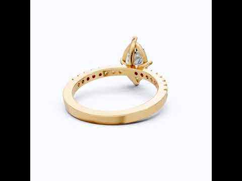 Marquise Cut Pavé Engagement Ring in 14K Solid Gold, 1.25 Marquise Cut Lab Grown Diamond, Anniversary Gift for Her