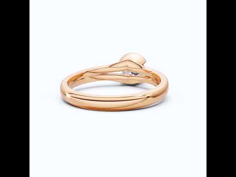 Split Shank Bezel Set Solitaire Engagement Ring in 14k Solid Gold, 0.50 CT CT Round Cut Lab Created Diamond, Wedding GIft for Her