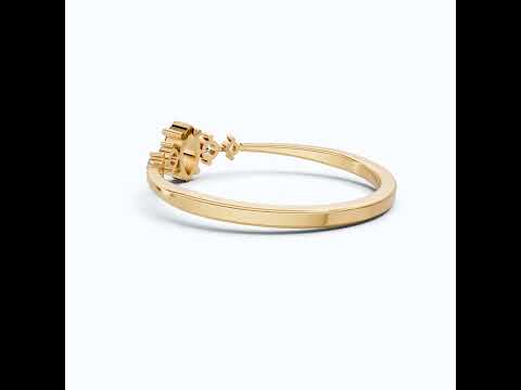 Minimalist Marquise Statement Engagement Ring in 14K Solid Gold, 0.14 CT Marquise Cut Lab Created Diamond, Dainty Ring, Wedding Gift For Wife