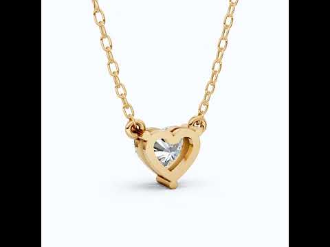 Modern Heart Cut Wedding Solitaire Pendant in 14K Solid Gold, 1.00 CT Heart Cut Lab Grown Diamond, Gift For Her, Bridal Jewelry