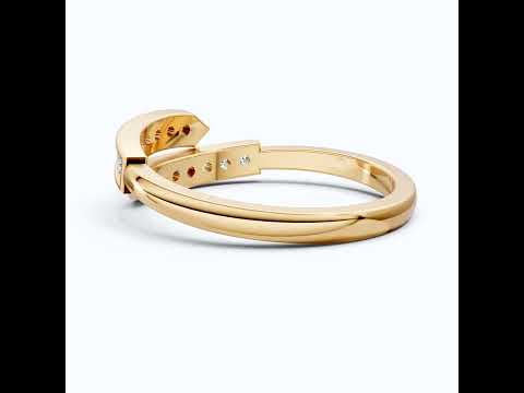 Unique Modern Bypass Pave Engagement Ring in 14K Solid Gold, 0.21 TCW Round Cut Lab Diamonds, Everyday Bridal Jewelry, Special Gift For Her
