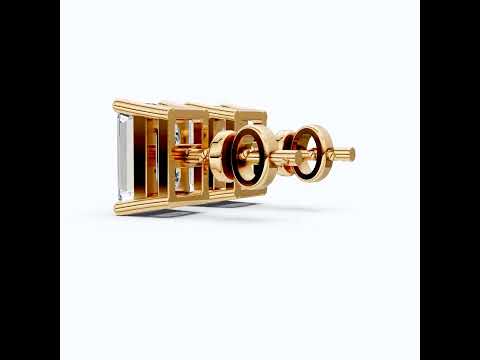 2.00 TCW Emerald Cut Lab Grown Diamonds Solitaire Studs Earrings in 14k Solid Gold, Gift for Her, Bridal Jewelry