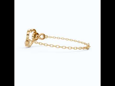 Infinity Heart Open-Heart with Solitaire Accent Chain Bracelet in Lab Grown Diamond – 14K Solid Gold, Wedding Gift for Women, Handmade Jewelry