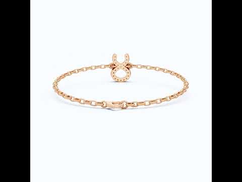 Taurus Zodiac Symbol Chain Bracelet in 14K Solid Gold, 0.22 TCW Round Cut Lab Grown Diamonds, Dainty Charm, Zodiac Gift for Her, Astrology Jewelry