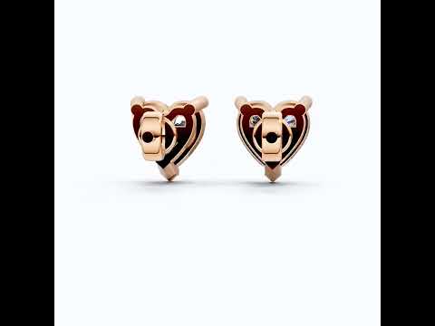 Elegant Heart Solitaire Stud Earrings in 14K Rose Gold, 2.50 TCW Heart Cut Lab Grown Diamonds,  Wedding Jewelry, Gift for Women, Handmade Stud Jewelry