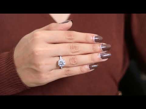 Modern Solitaire Pave Engagement Ring in 14K Solid Gold, 2.75 CT Round Cut Lab Created Diamond, Bridal Jewelry, Wedding Gift for Her, Promise Ring