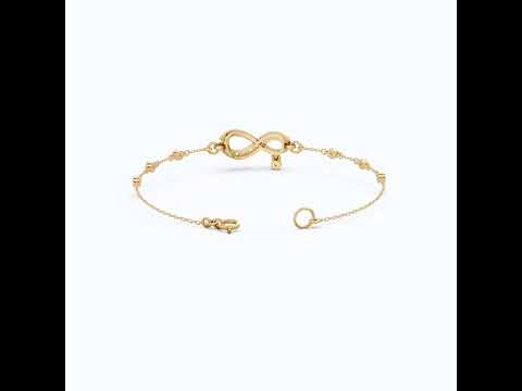 Elegant Infinity Link Chain Bracelet in Lab Diamonds - 14k Solid Gold, Anniversary Gift for Wife, Everyday Unique Jewelry, Antique Jewelry