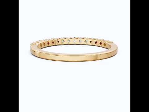 Classic Half Eternity Wedding Band in 14k Solid Gold, 0.38 TCW Round Cut Lab Grown Diamonds, Anniversary Gift For Wife, Everyday Band