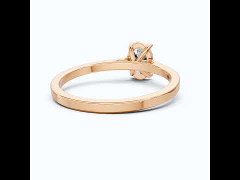 Classic Solitaire Engagement Ring in 14K Solid Gold, 0.50 CT Oval Cut Lab Grown Diamond, Promise Ring, Anniversary Gift for Wife, Everyday Ring